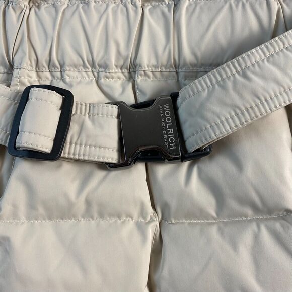 Woolrich Blizzard Parka Down Winter Jacket Hooded Puffer Women Beige Size‎ L - Picture 6 of 14